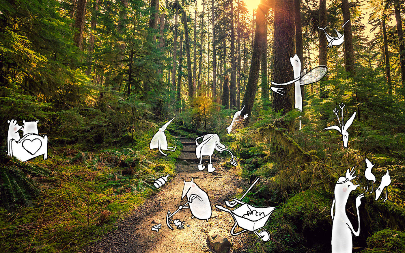 Sonnendurchfluteter Wald – Paarzeit und Nachhaltigkeit